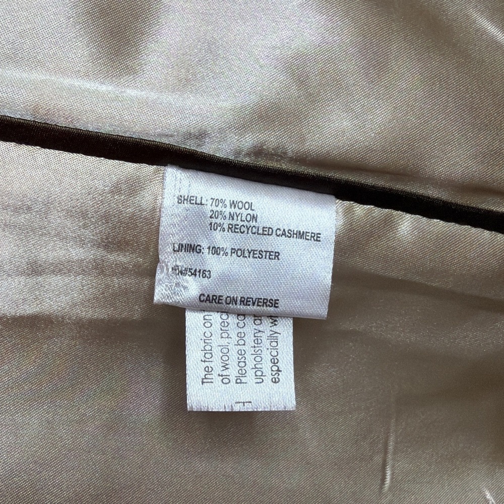 Calvin Klein Women's Camel Mid-Length Wool Blend Lined Overcoat Pockets Sz 8 - Picture 14 of 14